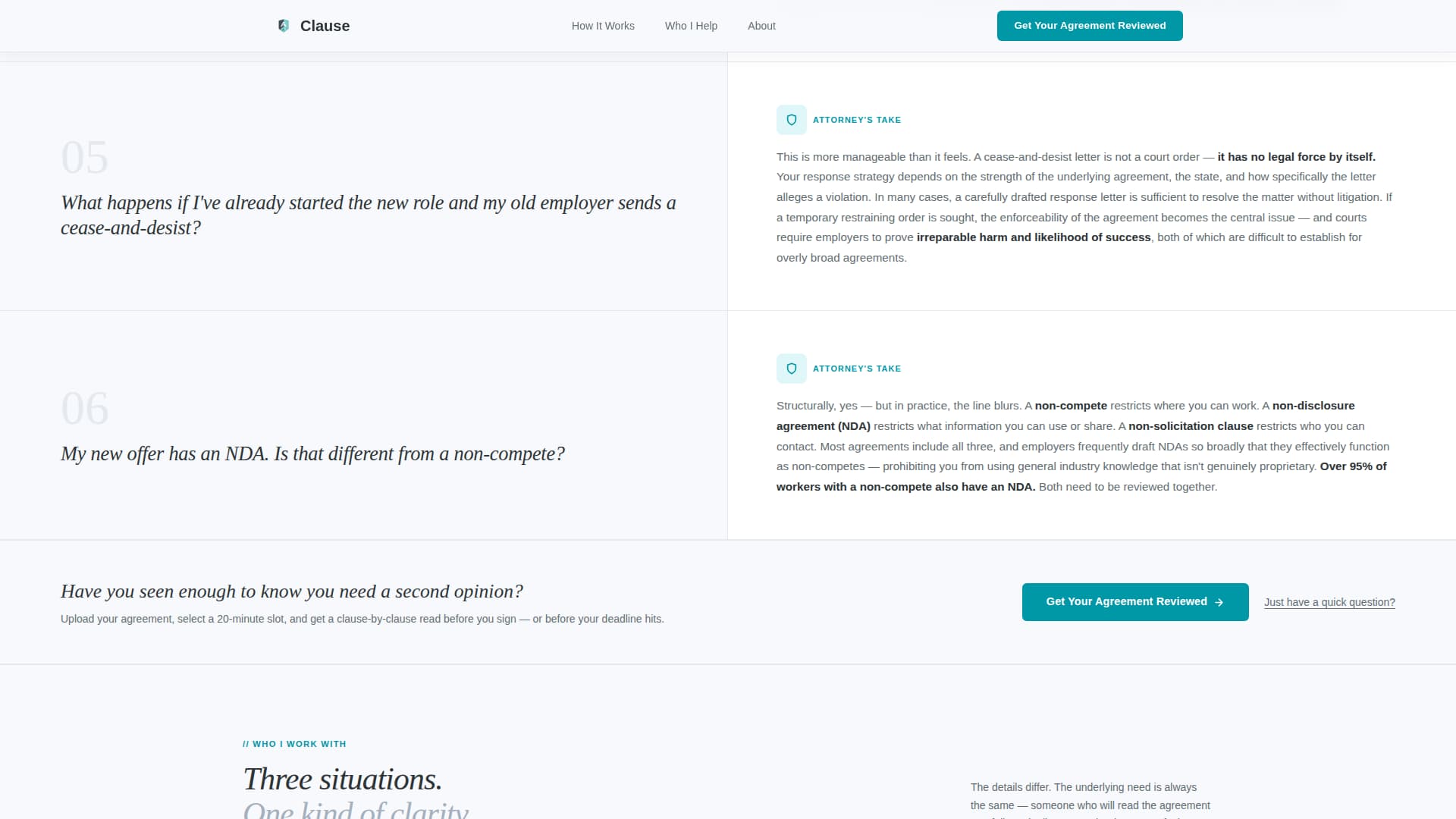 Clause - Authoritative Noncompete Landing Page Template