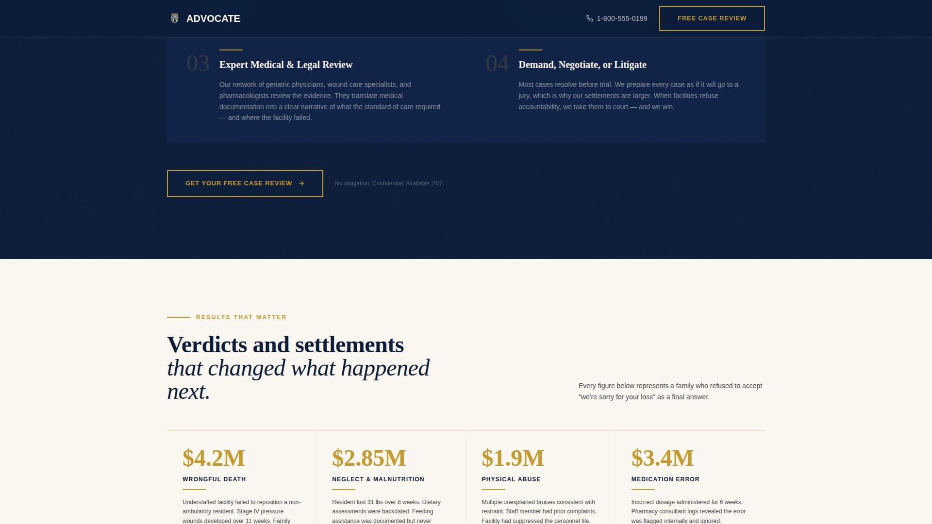 Advocate - Trusted Injury Landing Page Template