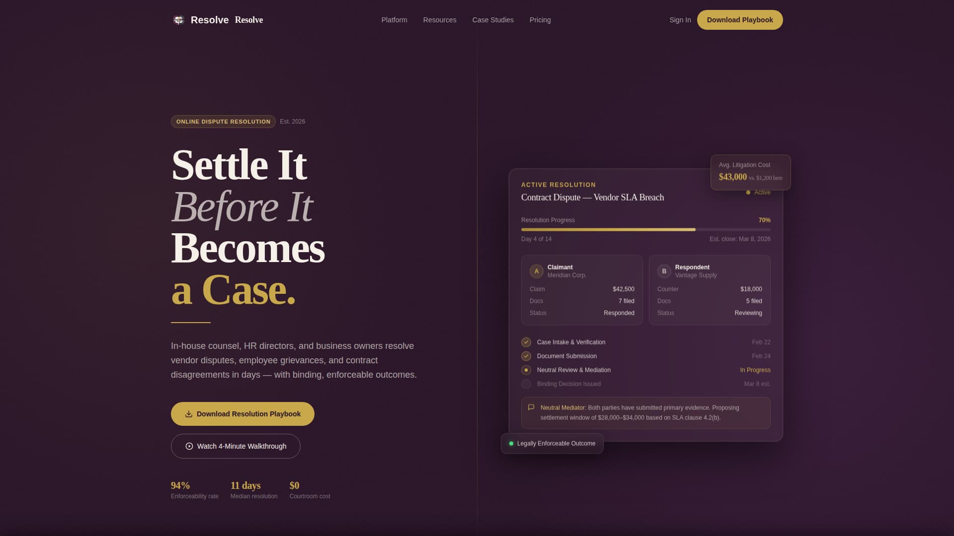 Resolve - Authoritative Dispute Landing Page Template