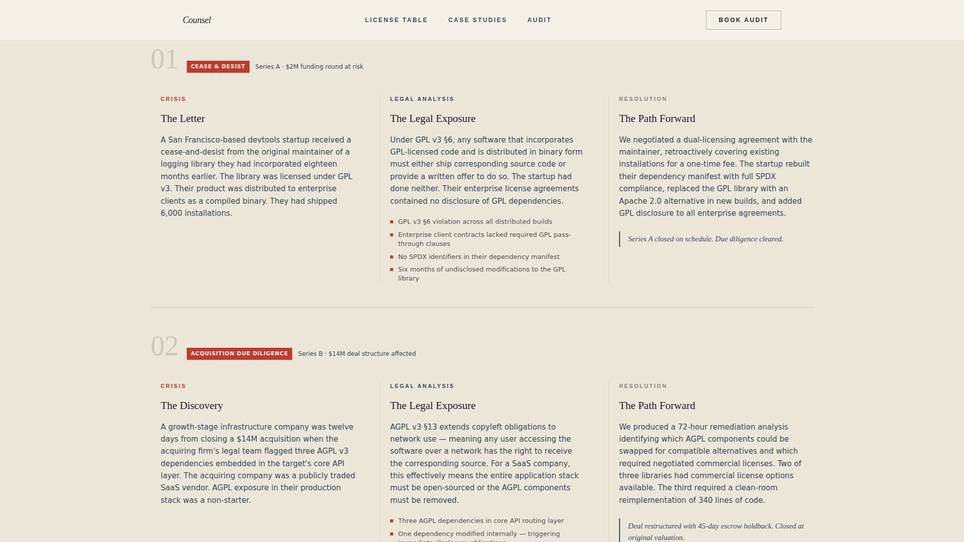 Counsel - Authoritative Compliance Landing Page Template