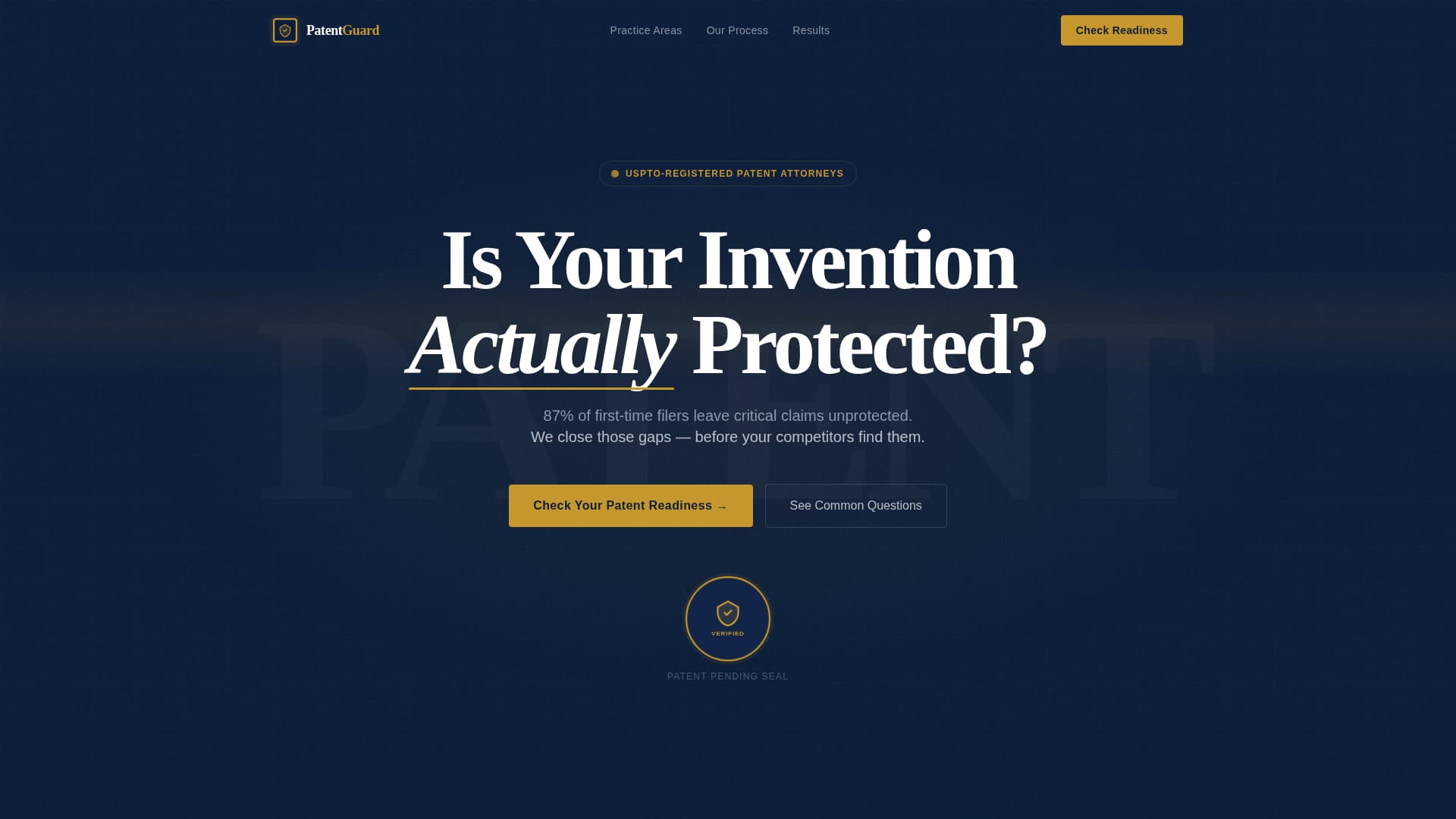 Patentguard - Ironclad Intellectualproperty Landing Page Template