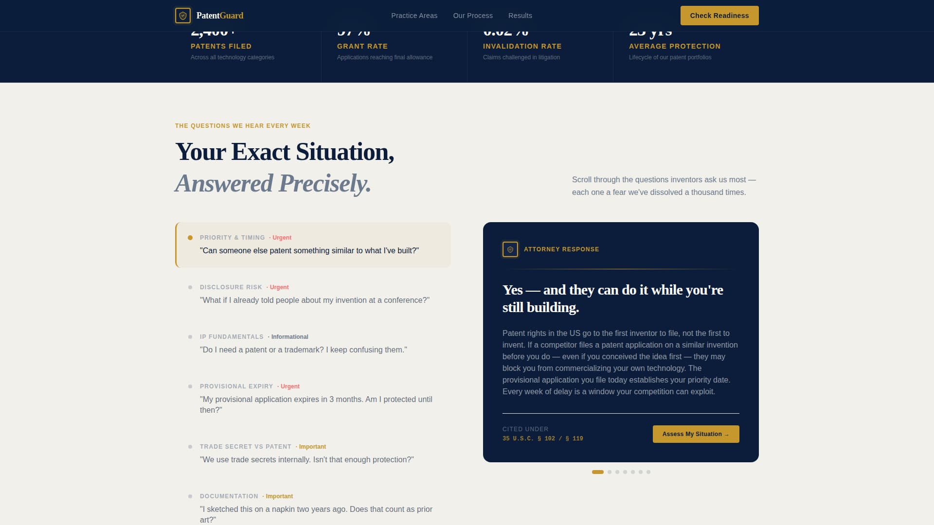 Patentguard - Ironclad Intellectualproperty Landing Page Template