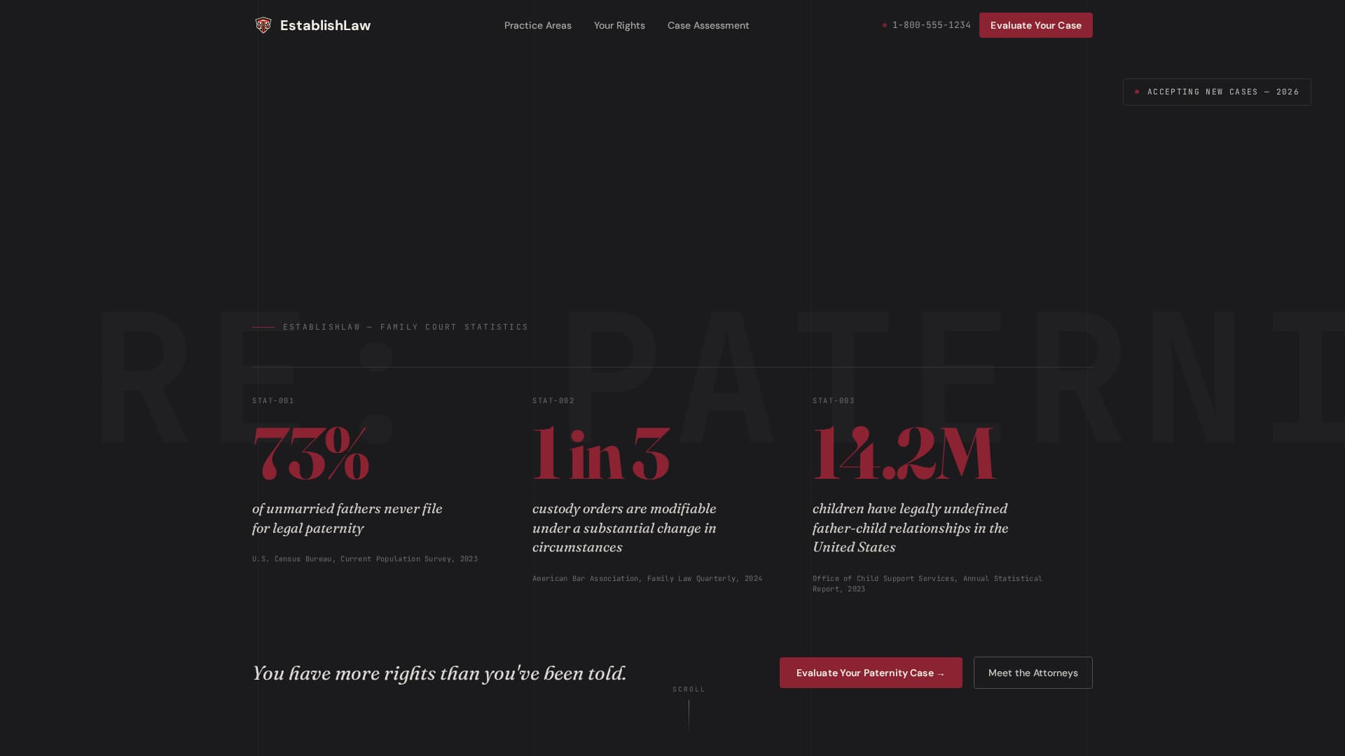 Establish - Authoritative Paternity Landing Page Template