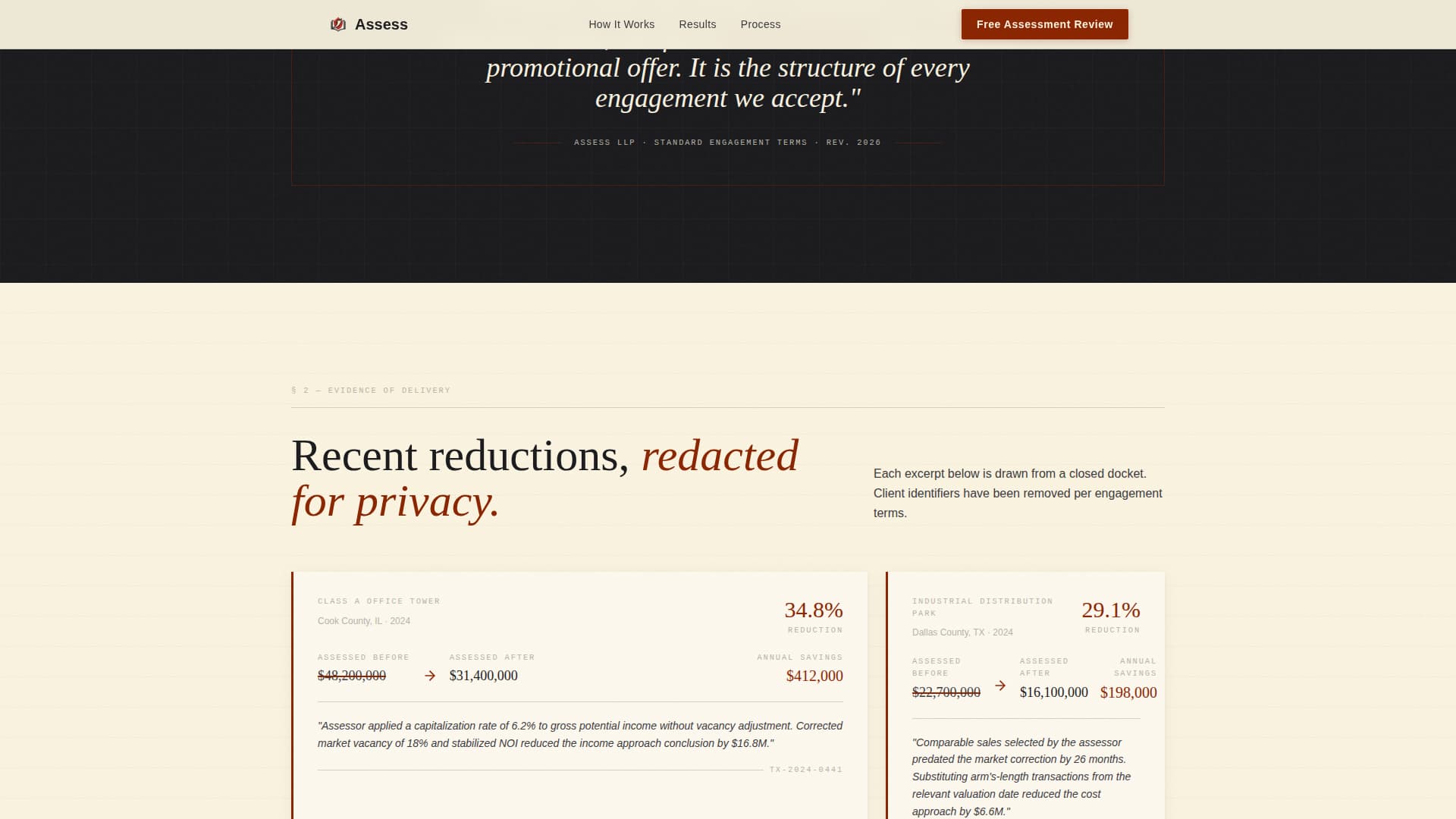 Assess - Authoritative Propertytax Landing Page Template