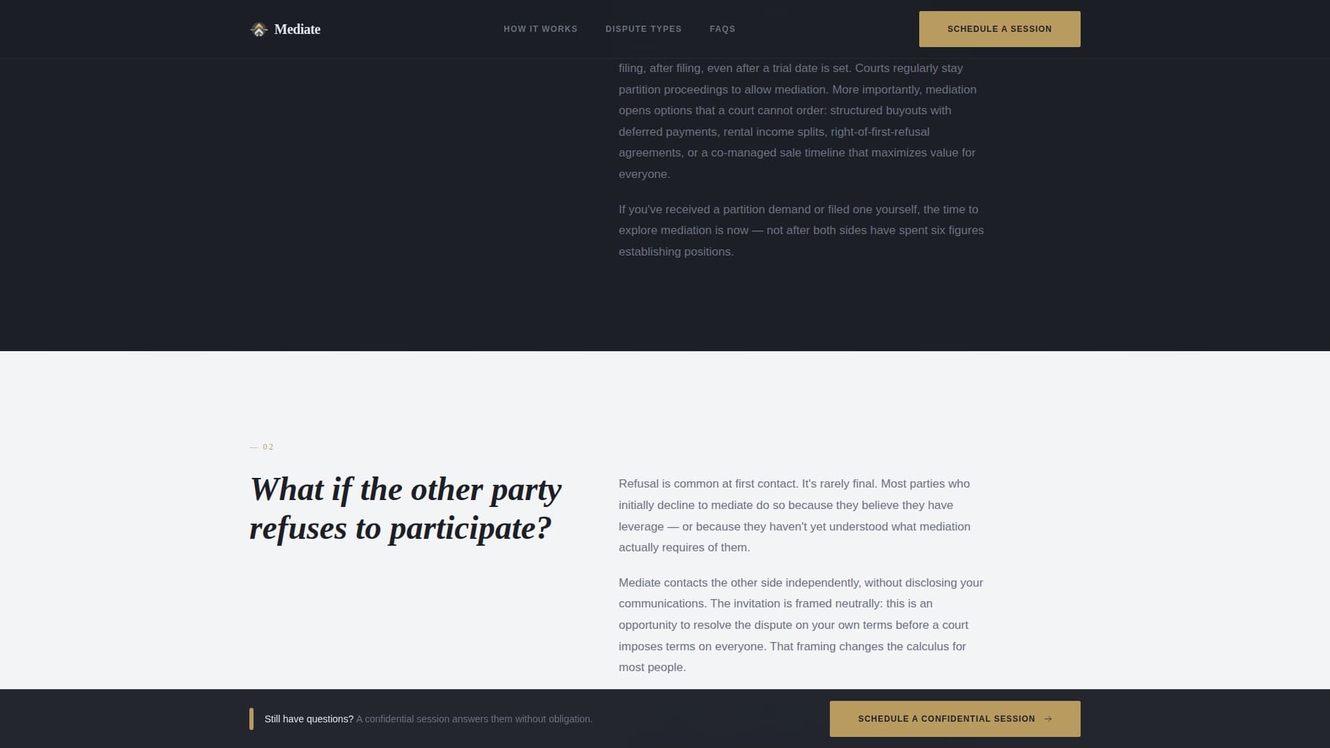 Mediate - Authoritative Propertydispute Landing Page Template