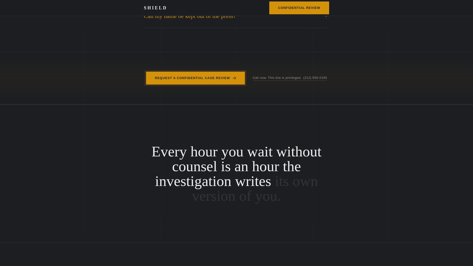 Shield - Confidential Defense Landing Page Template