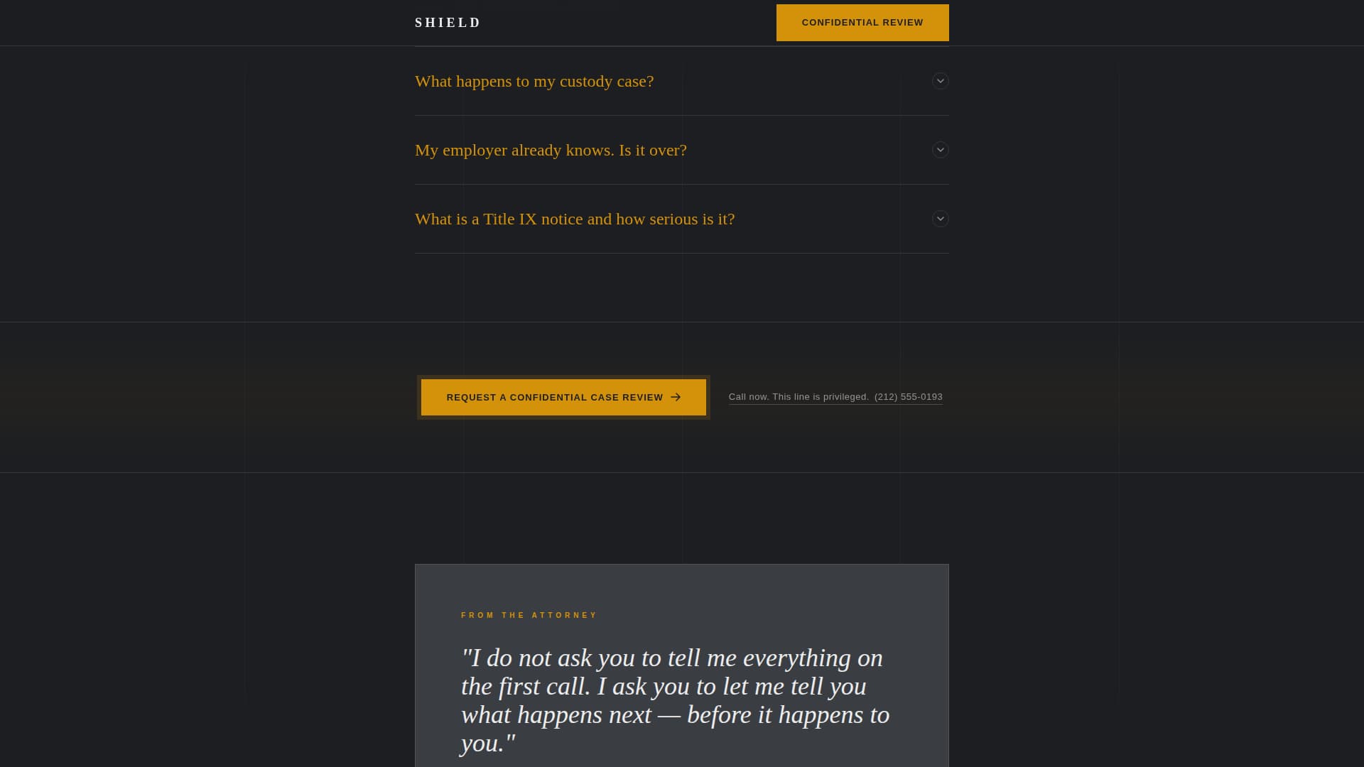 Shield - Confidential Defense Landing Page Template