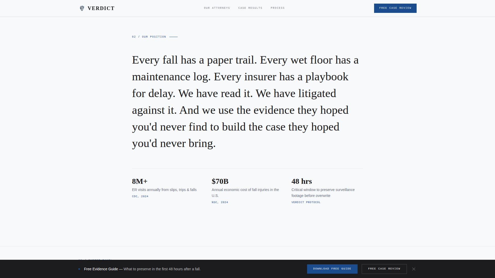 Verdict - Authoritative Slipandfall Landing Page Template