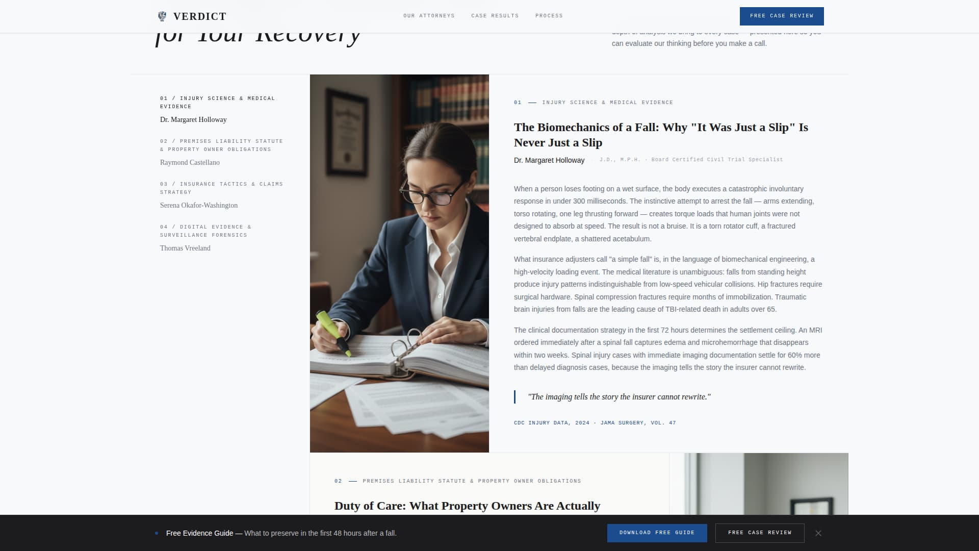 Verdict - Authoritative Slipandfall Landing Page Template
