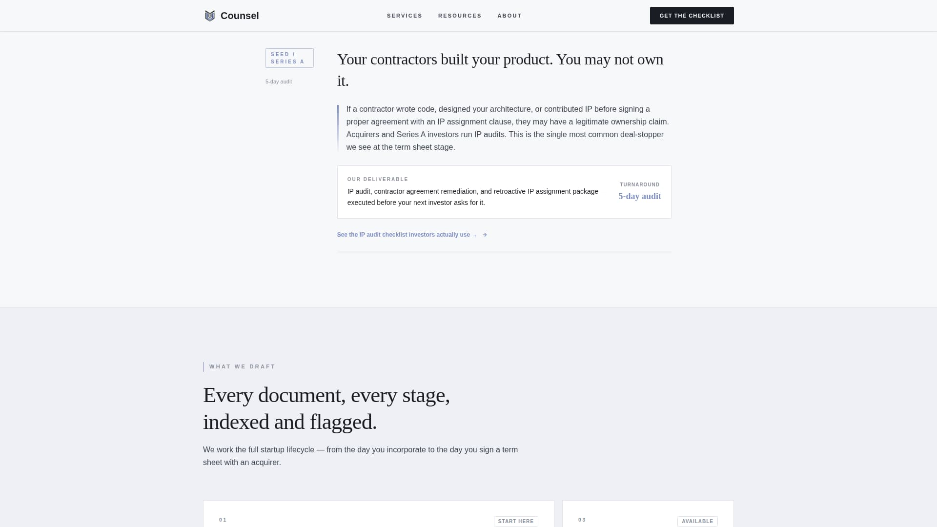 Counsel - Precision Startup Landing Page Template