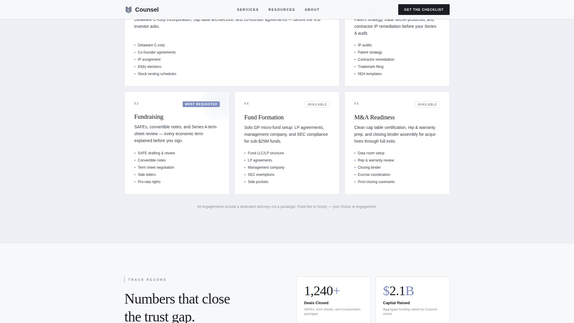 Counsel - Precision Startup Landing Page Template