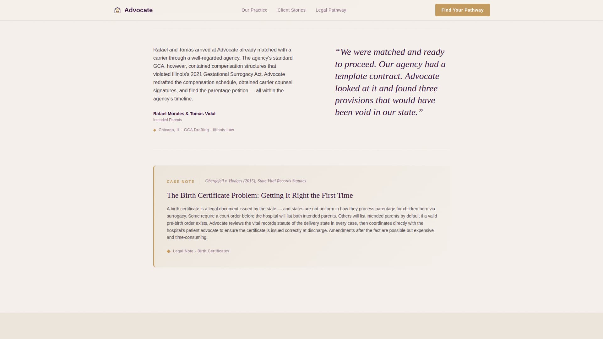 Advocate - Authoritative Surrogacy Landing Page Template