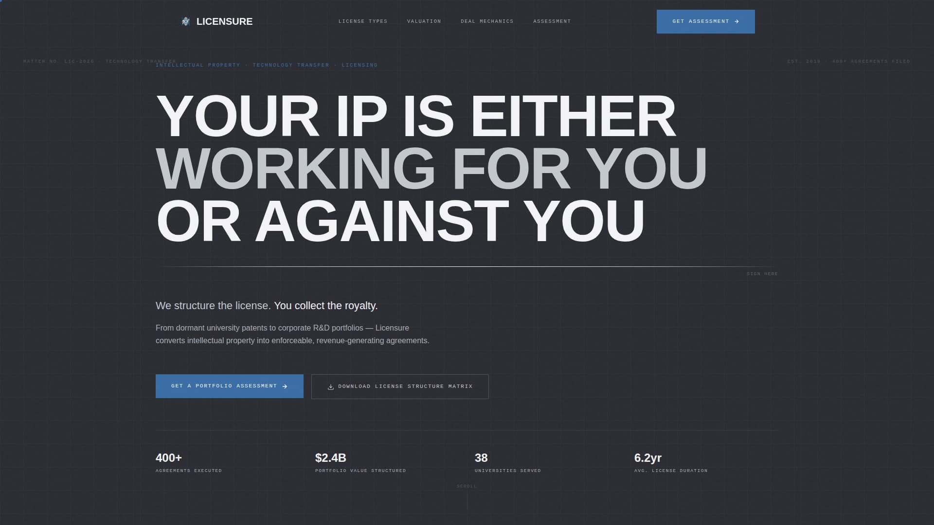 Licensure - Authoritative Ip Landing Page Template