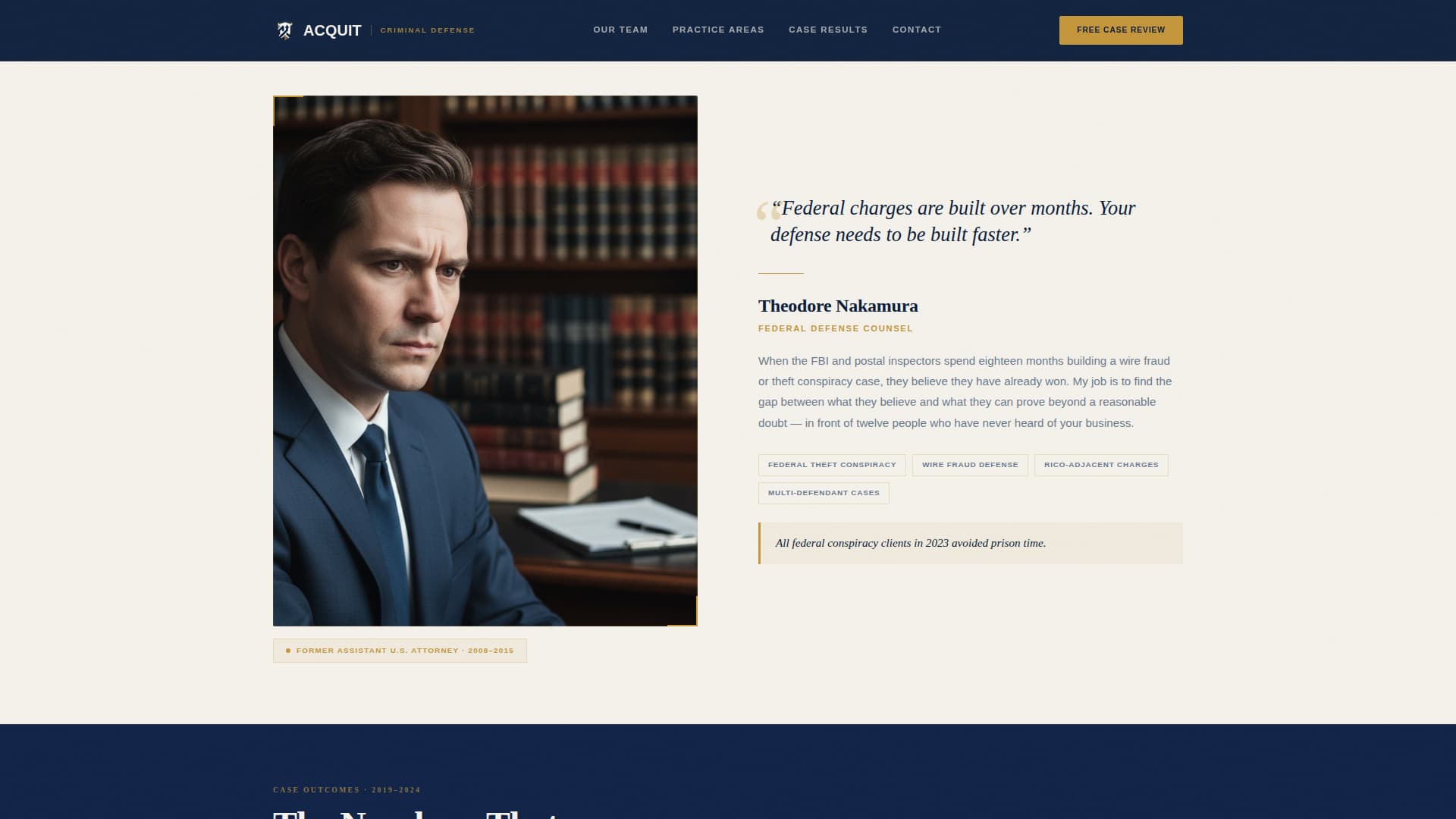 Acquit - Authoritative Defense Landing Page Template