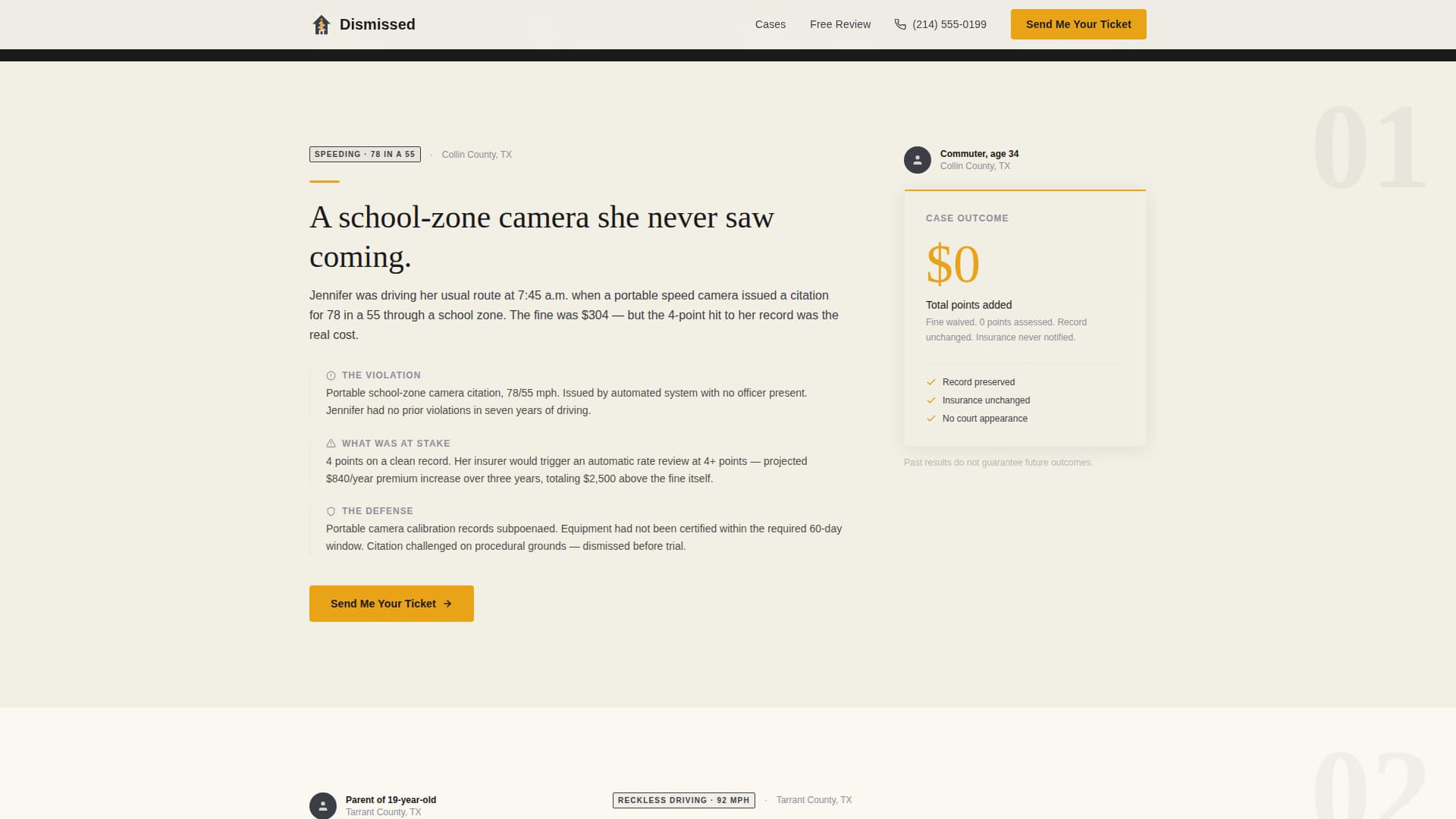 Dismissed - Powerful Trafficviolation Landing Page Template
