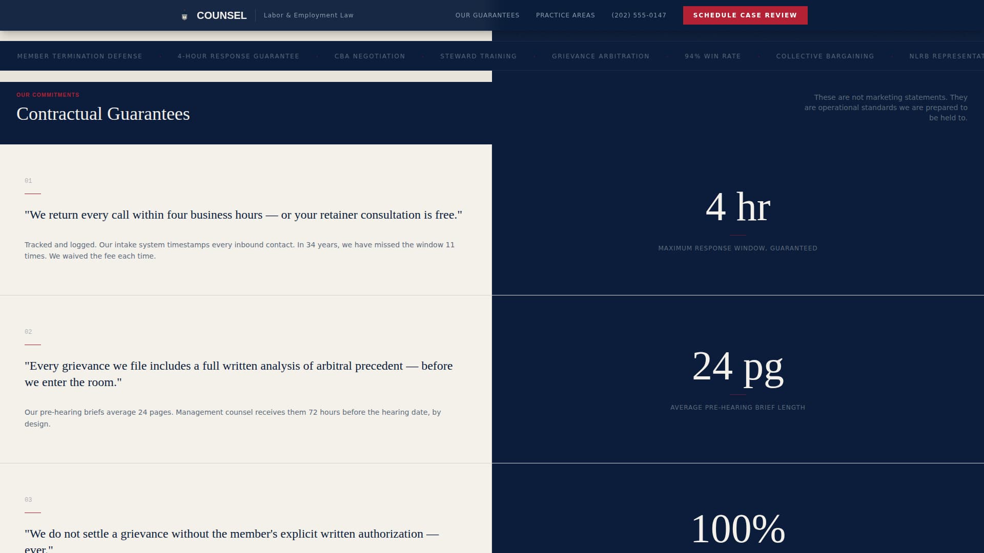 Counsel - Authoritative Labor Landing Page Template