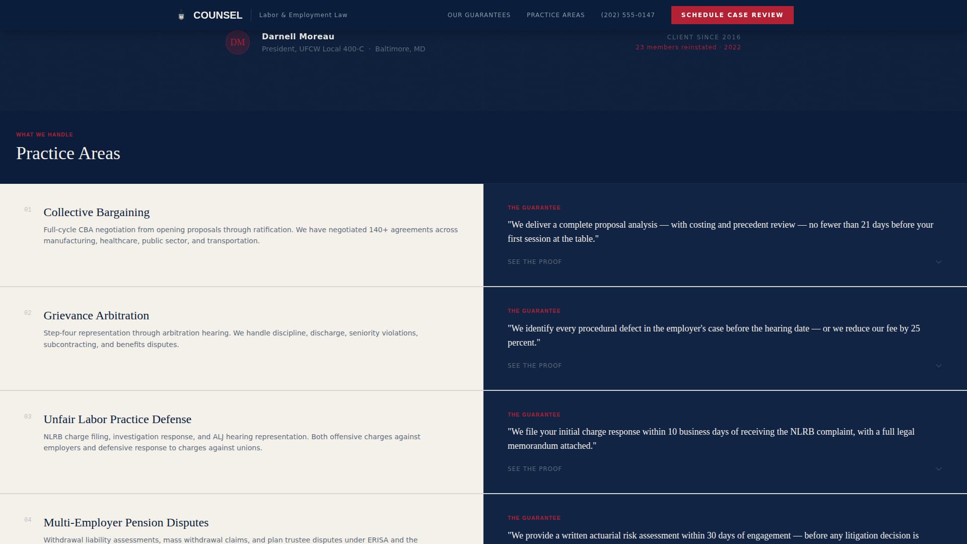 Counsel - Authoritative Labor Landing Page Template