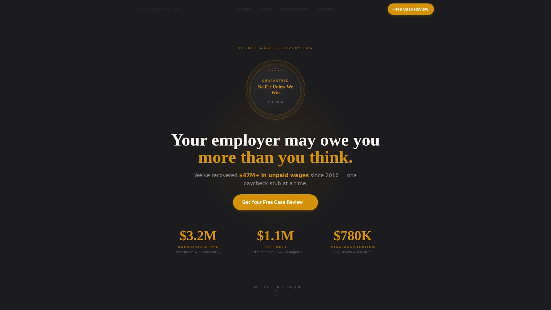 Docket - Authoritative Labor Landing Page Template