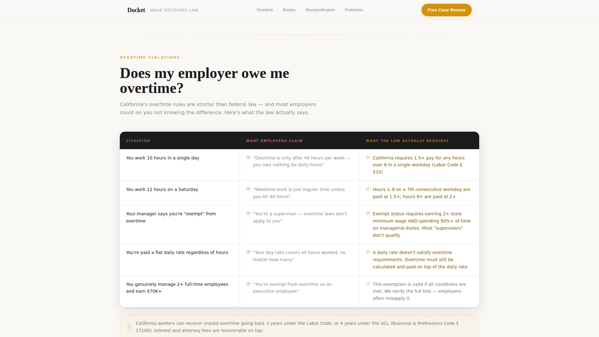 Docket - Authoritative Labor Landing Page Template