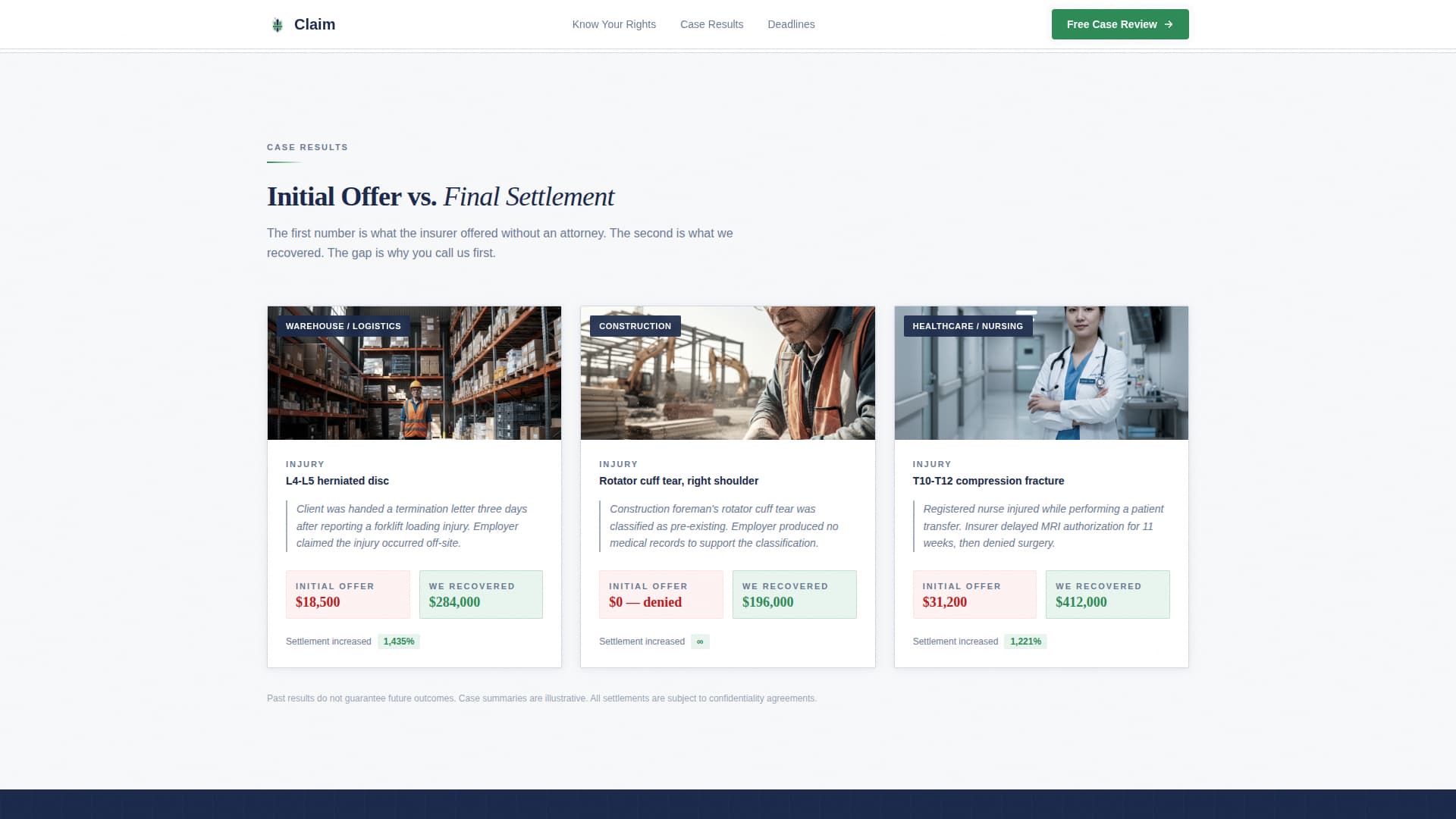 Claim - Authoritative Workerscompensation Landing Page Template