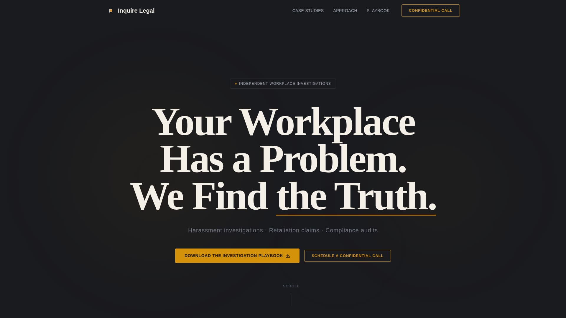 Inquire - Authoritative Workplaceinvestigation Landing Page Template