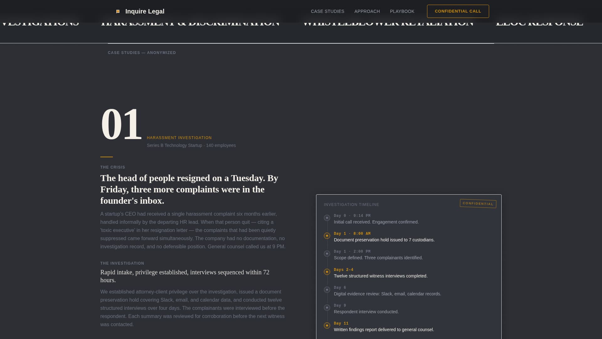 Inquire - Authoritative Workplaceinvestigation Landing Page Template