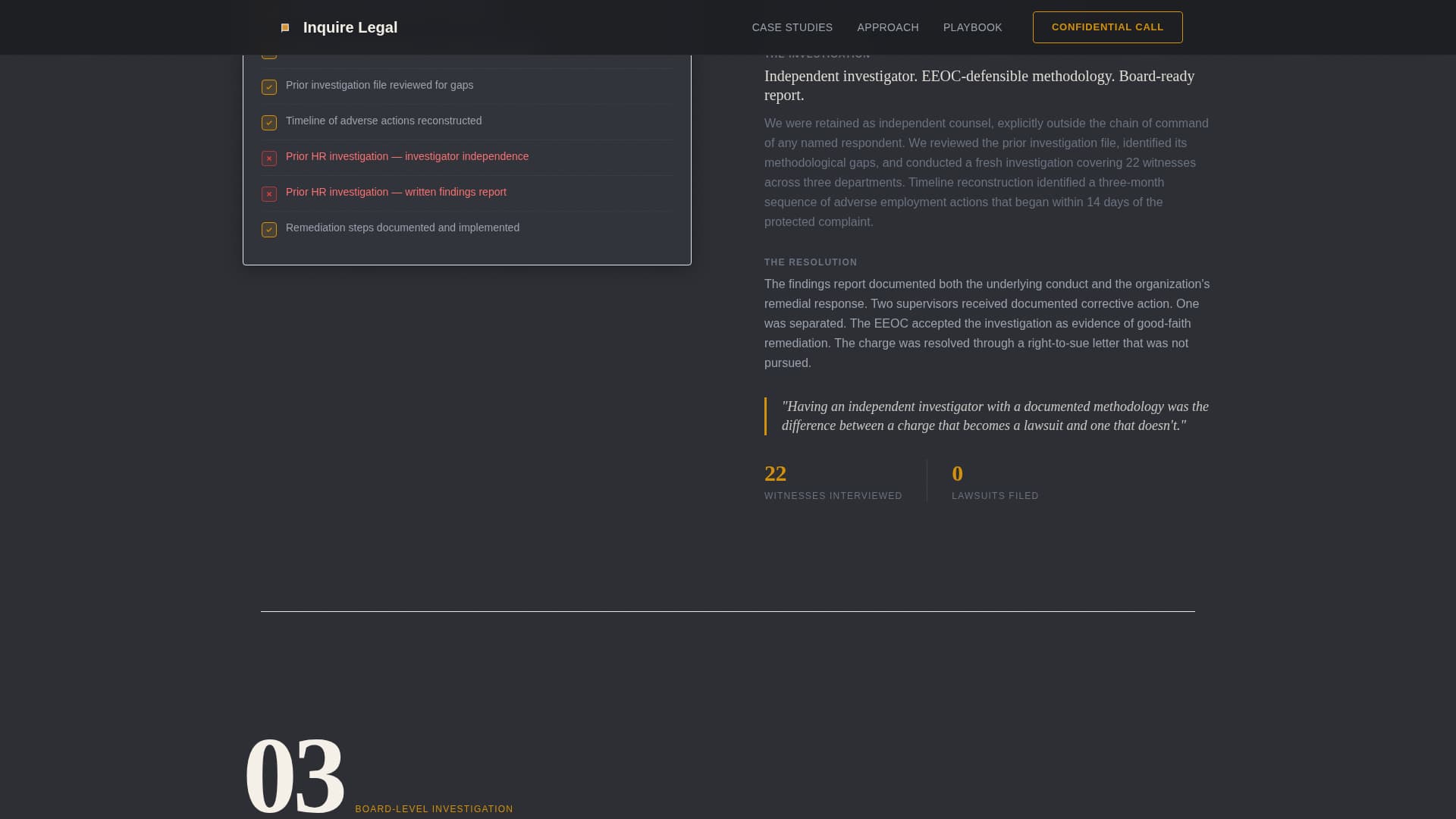 Inquire - Authoritative Workplaceinvestigation Landing Page Template