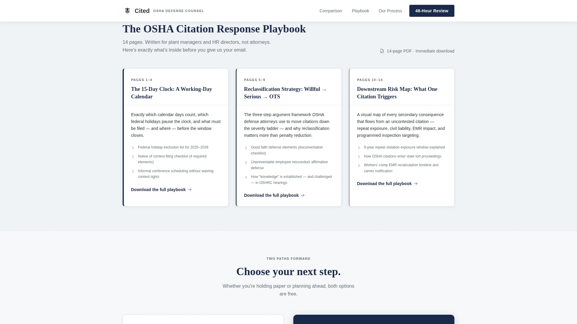 Cited - Authoritative OSHA Attorney Landing Page Template
