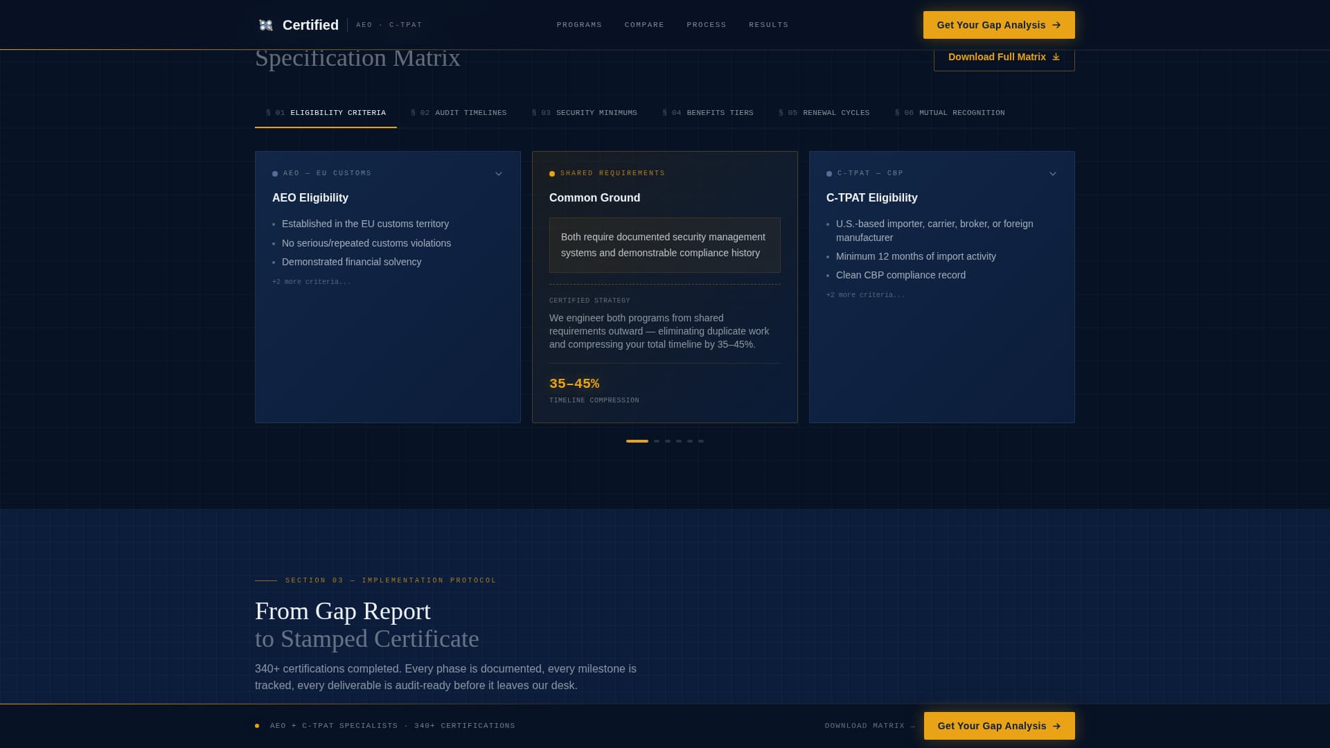 Certified - Authoritative Customs Landing Page Template