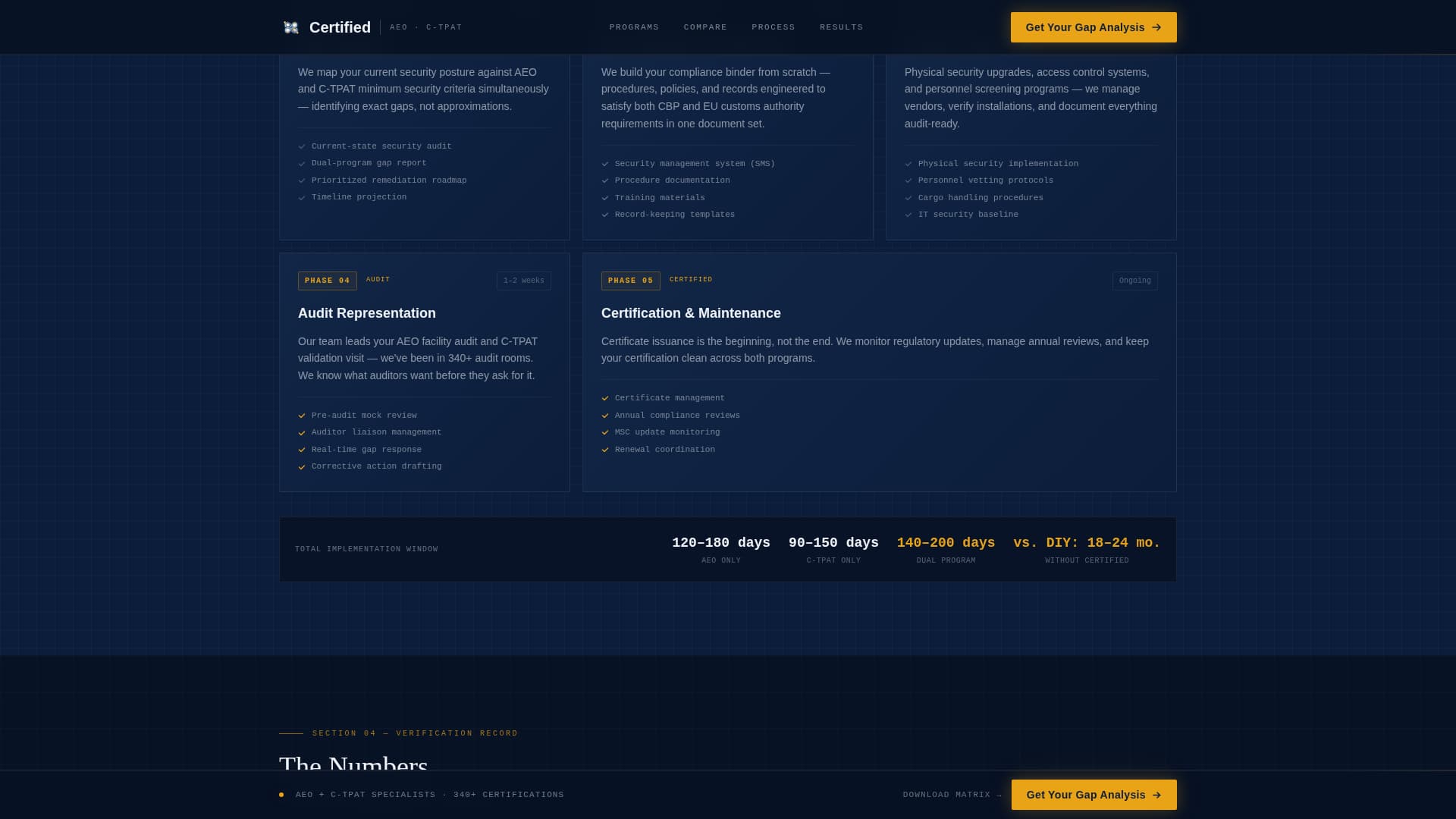 Certified - Authoritative Customs Landing Page Template