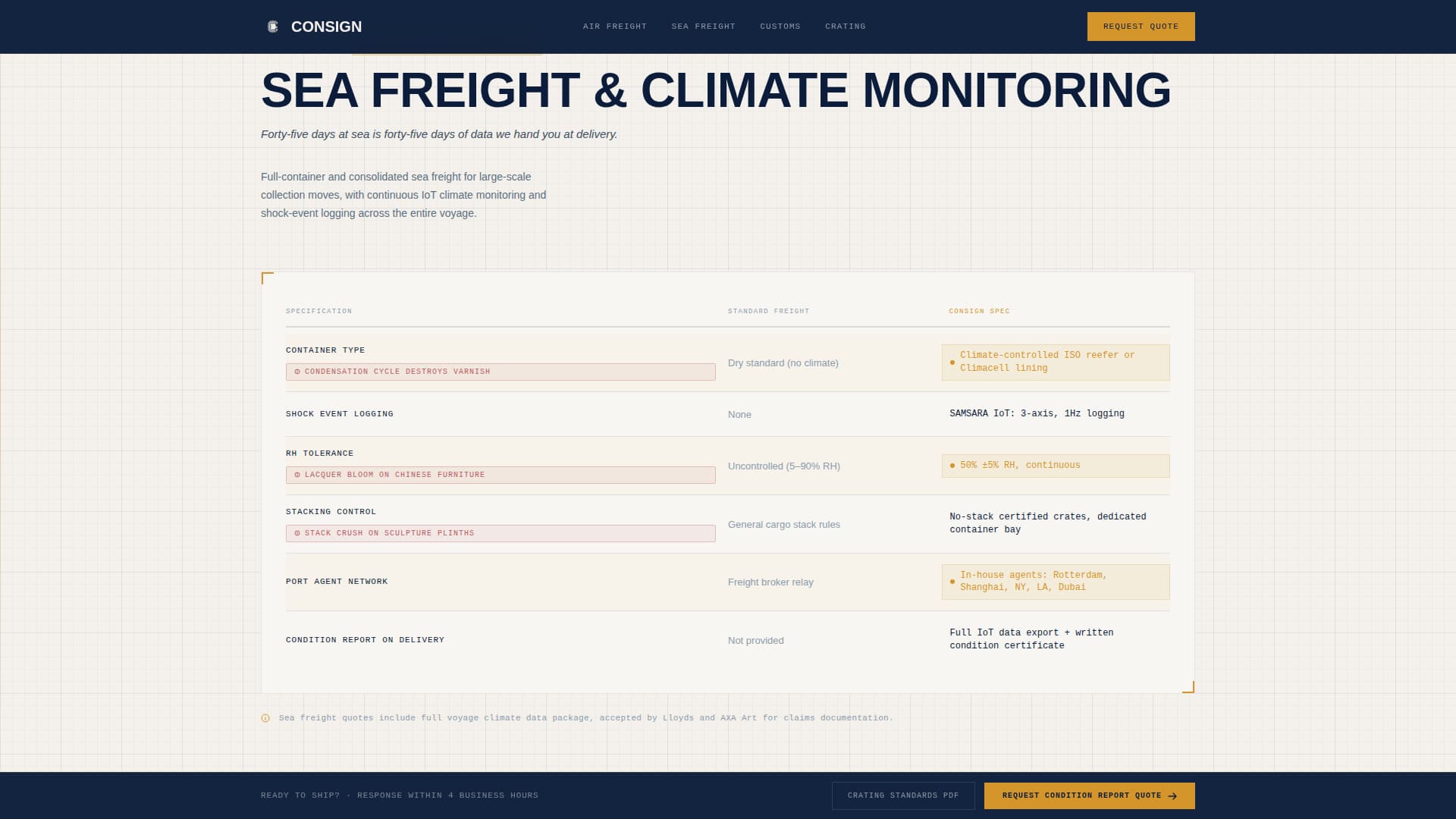 Consign - Whiteglove Freight Landing Page Template