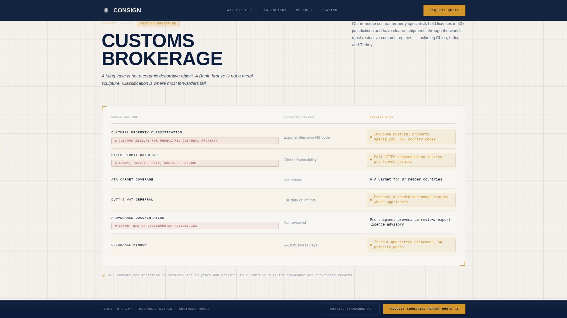 Consign - Whiteglove Freight Landing Page Template