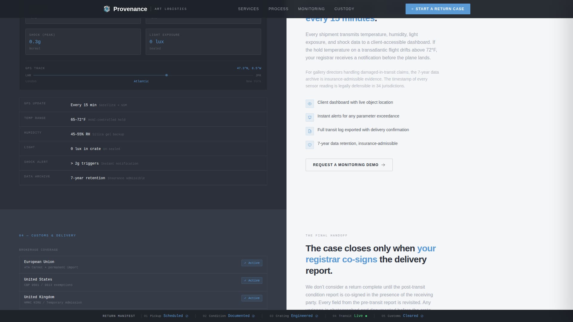Provenance - Precision Artwork Landing Page Template