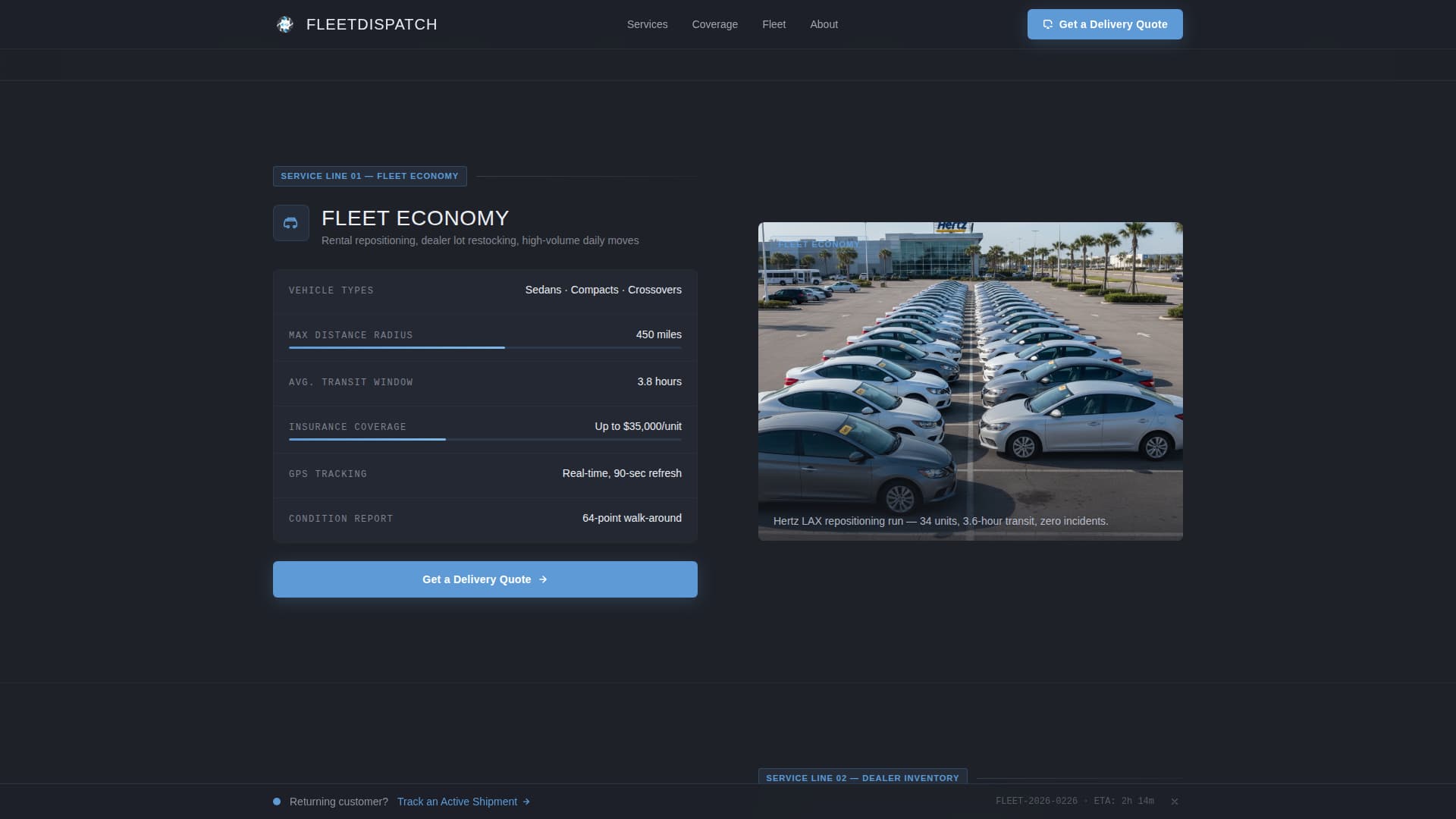 Dispatch - Precision Automotive Landing Page Template