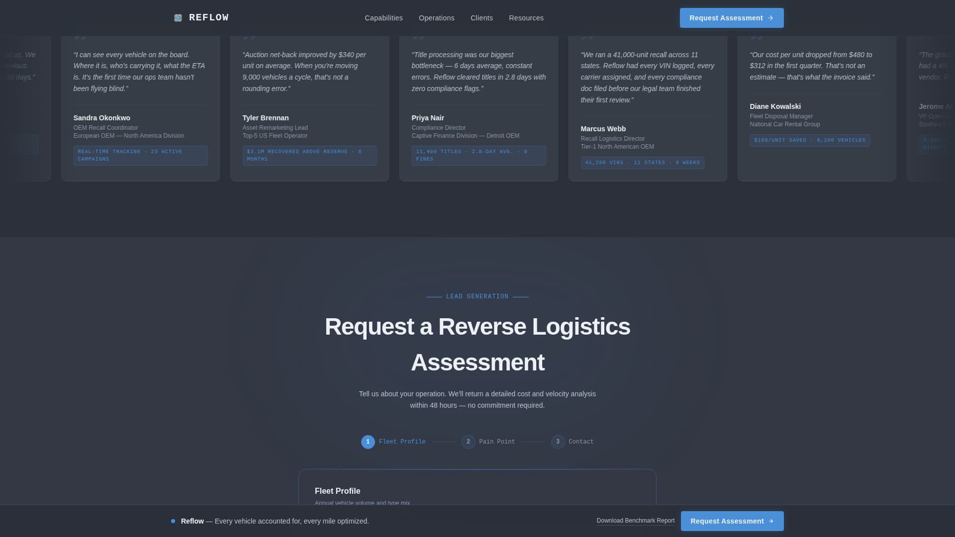Reflow - Precision Automotive Landing Page Template