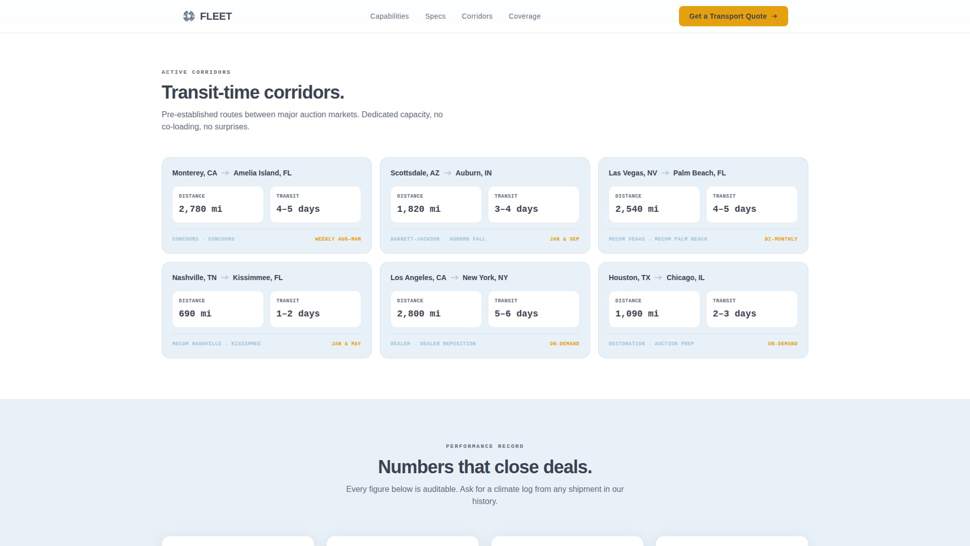 Fleet - Climatecontrolled Vehicle Landing Page Template