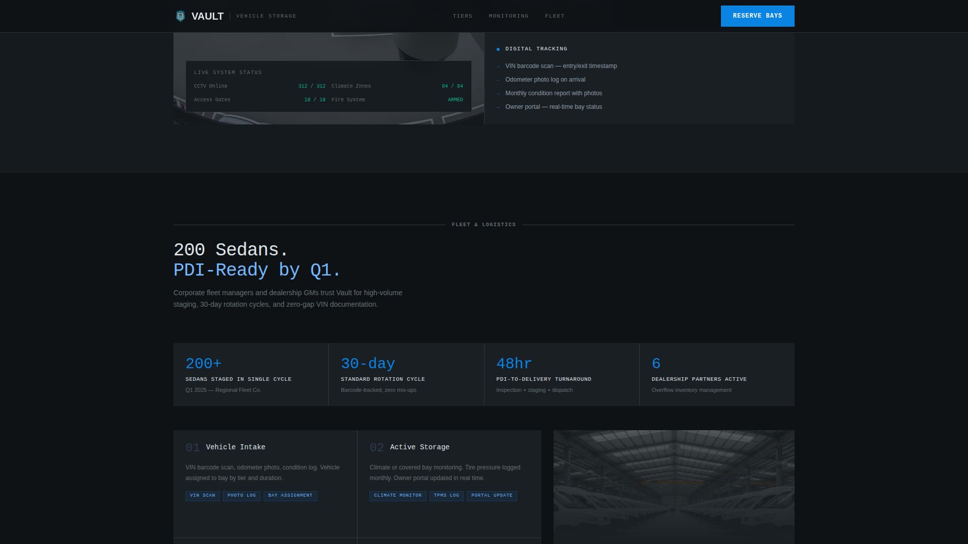 Autovault - Engineered Fleetstorage Landing Page Template
