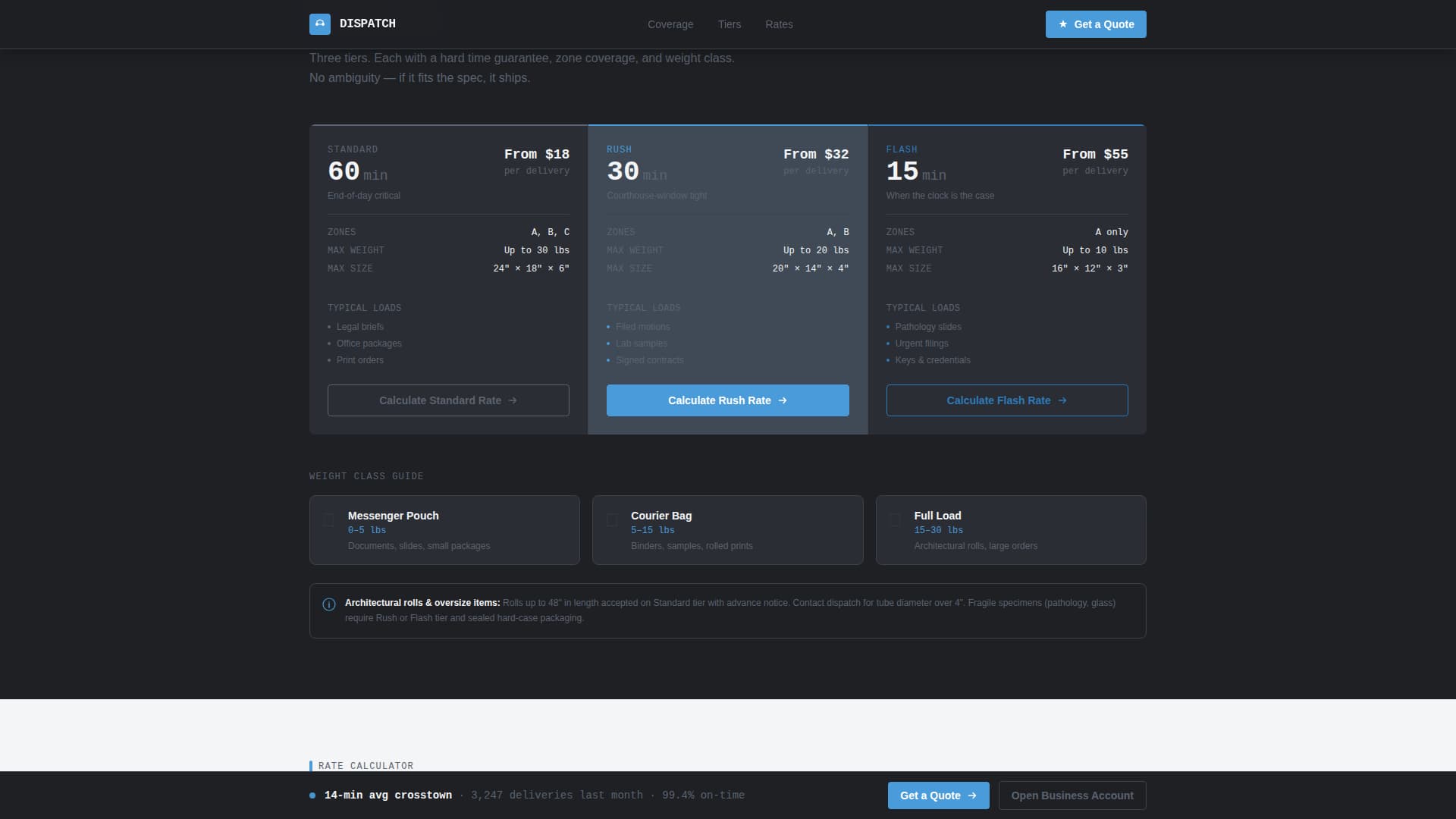 Last-Mile & Delivery Specialist Cost Calculator Website Template