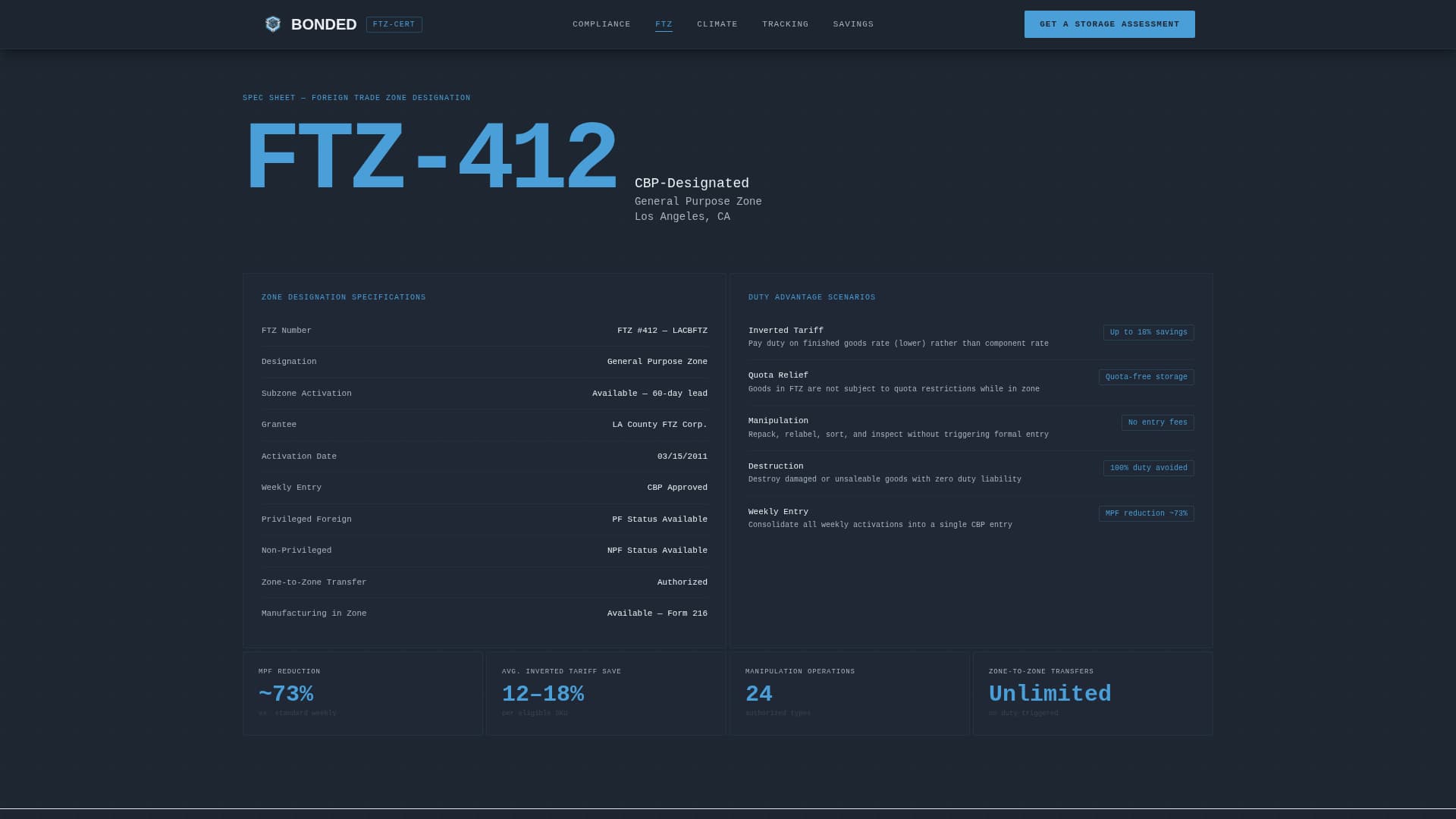 Bonded - Trusted Warehouse Landing Page Template
