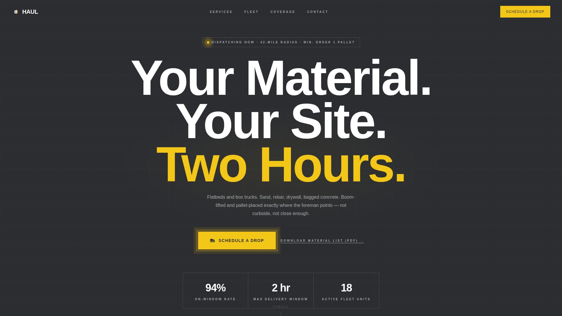 Haul - Precision Construction Landing Page Template