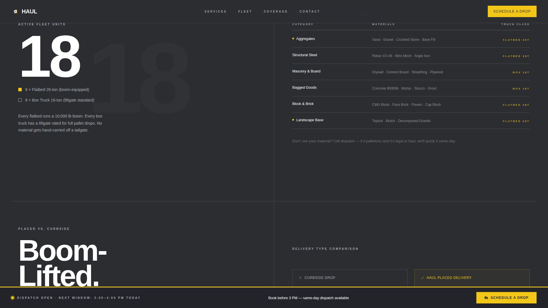 Haul - Precision Construction Landing Page Template