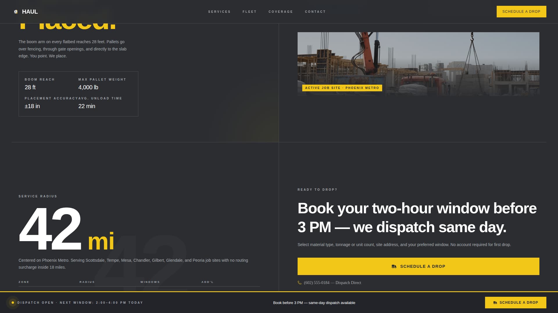 Haul - Precision Construction Landing Page Template