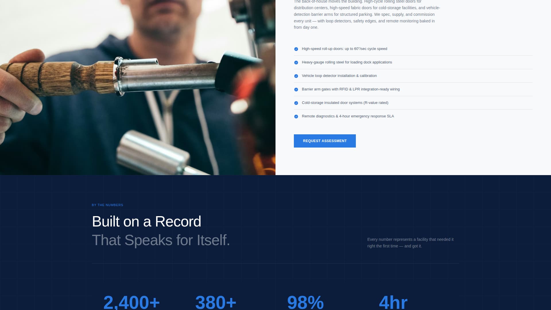 Specialty Construction Booking Website Template