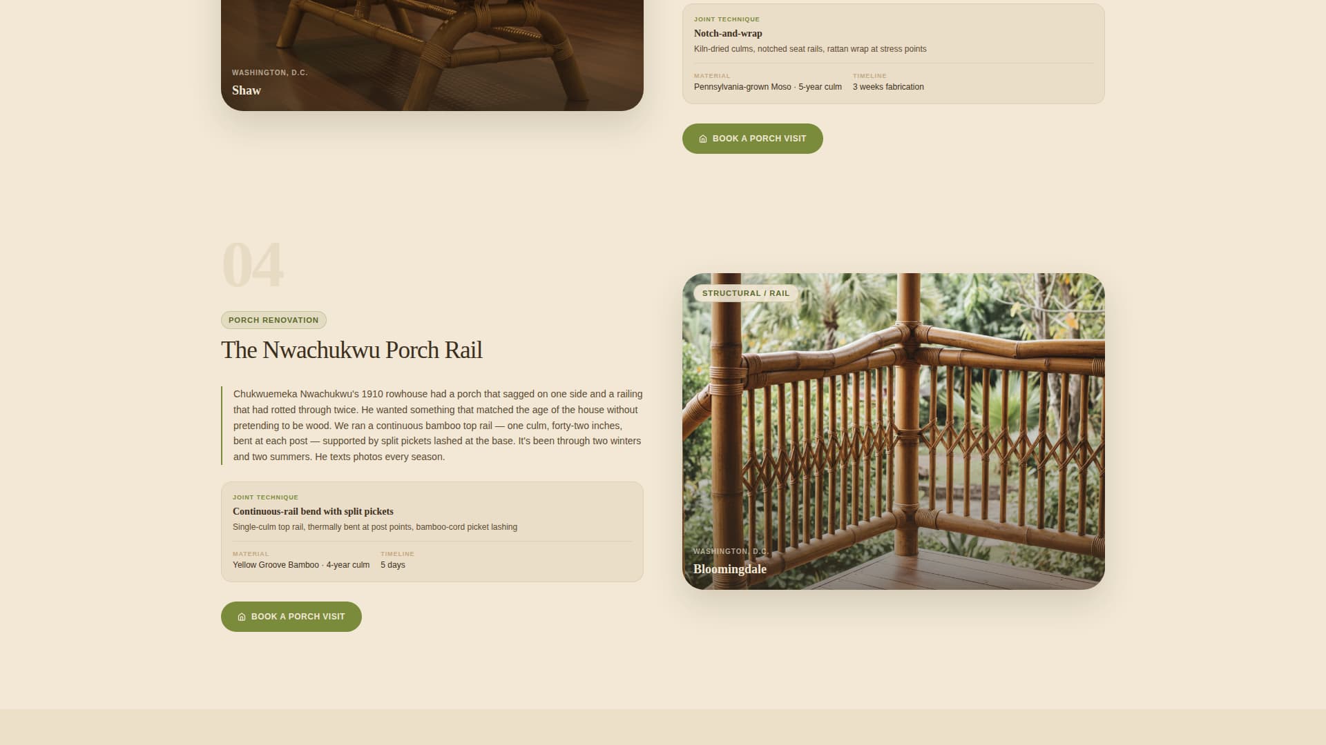 Bamboo Products & Specialist Booking Website Template