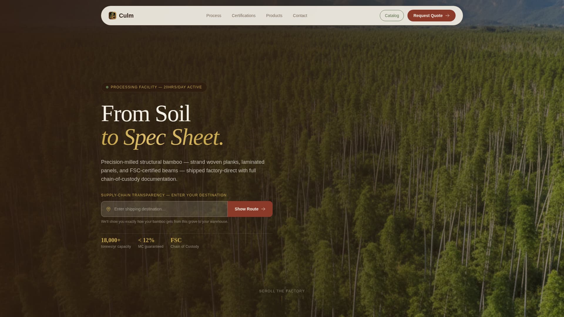 Culm — Eco-Friendly Bamboo Products Landing Page Template