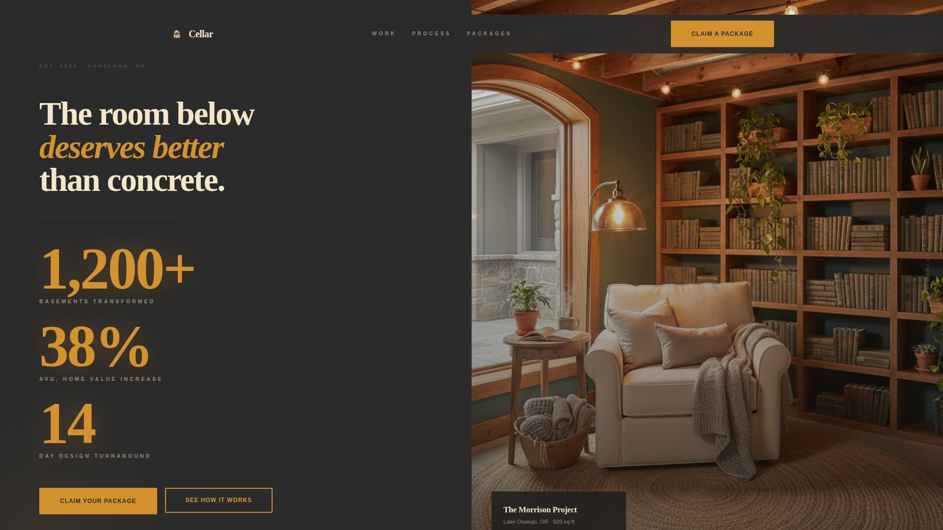 Cellar - Transformative Basementrenovation Landing Page Template