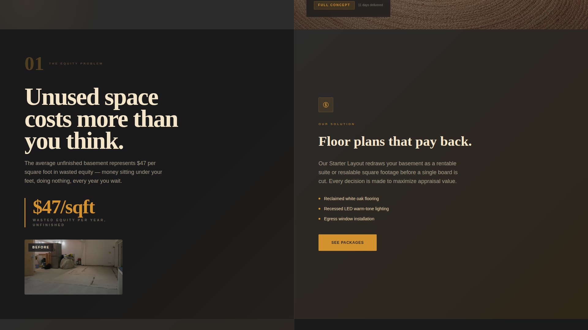 Cellar - Transformative Basementrenovation Landing Page Template