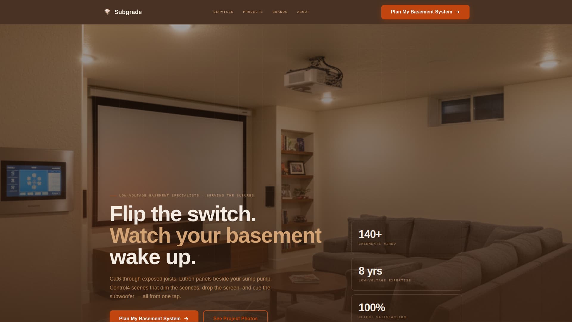 Basement Renovation Specialist Booking Website Template
