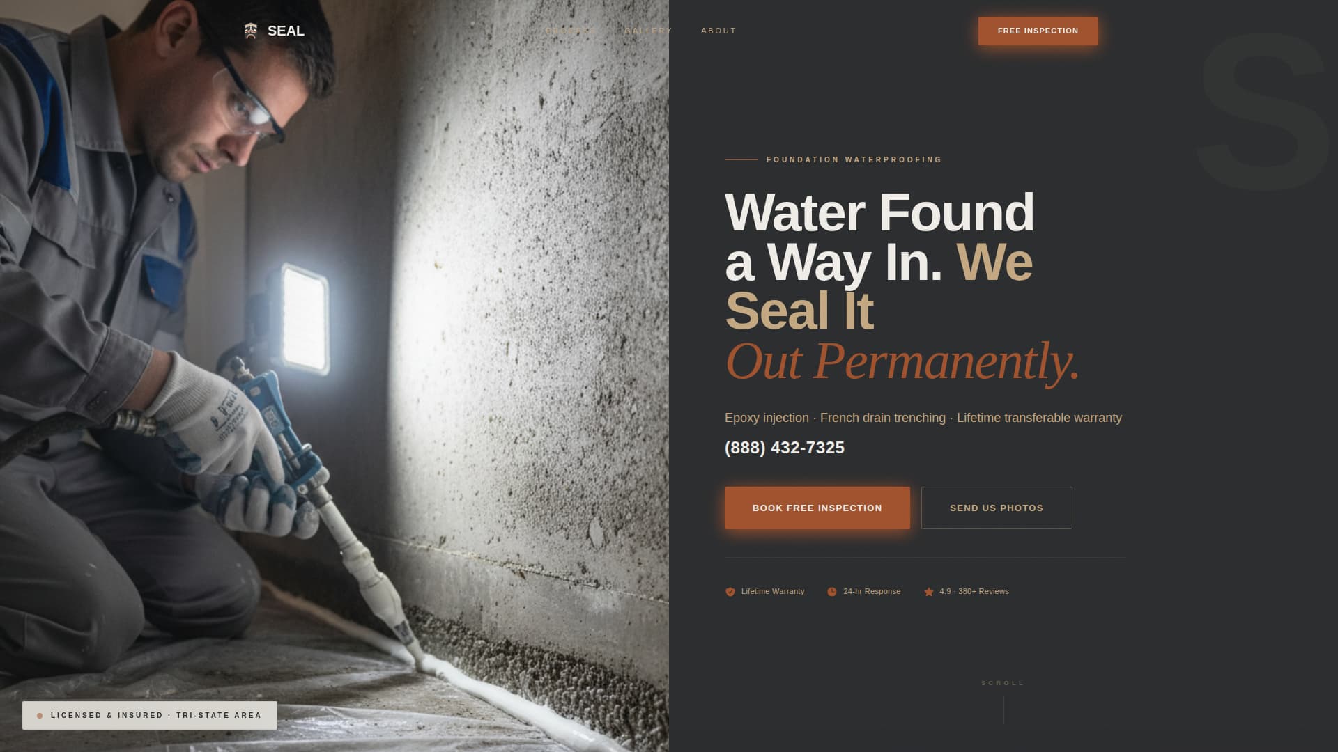 Basement Waterproofing Contractor Website Template