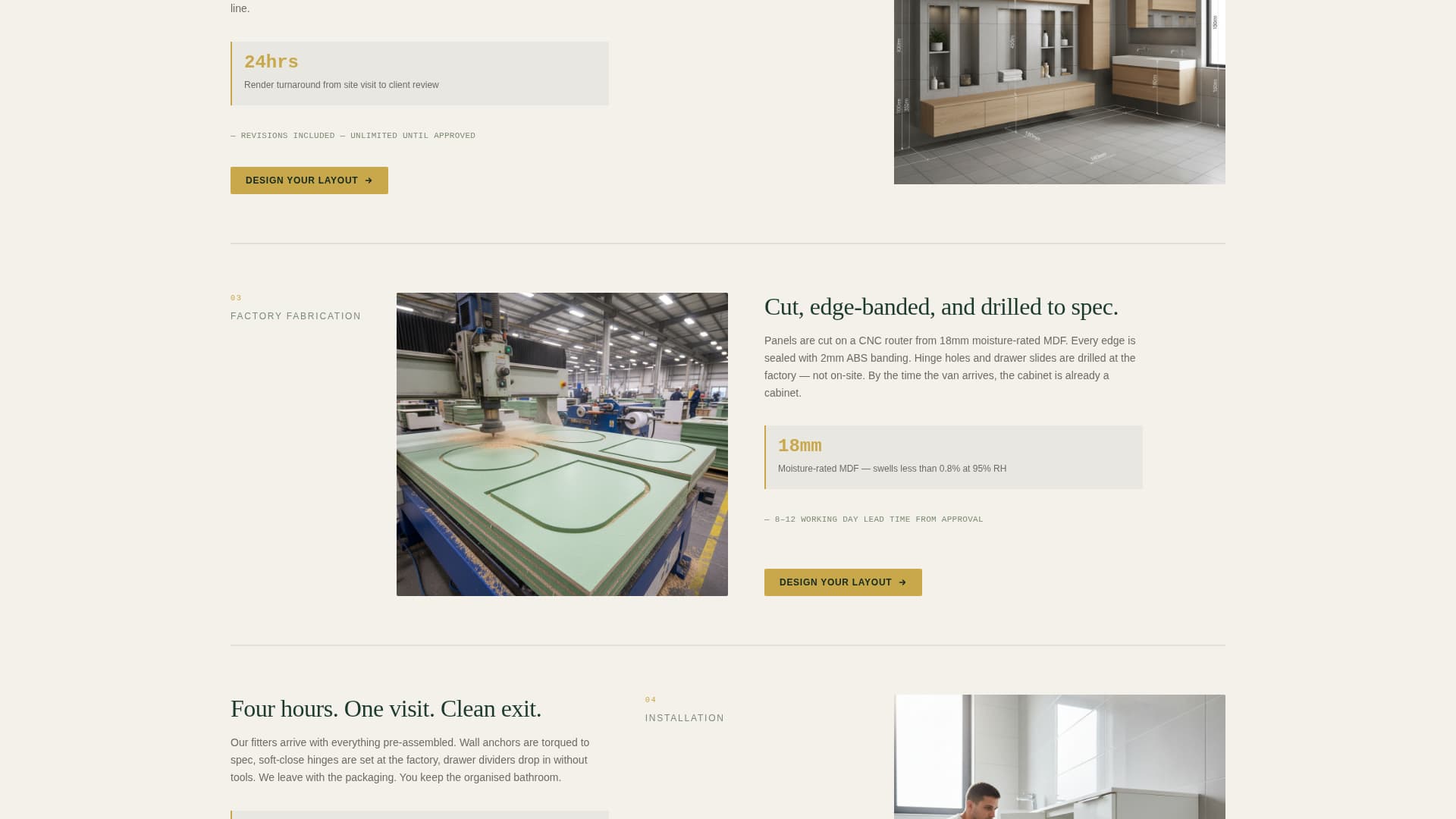Stow - Precision Bathroom Landing Page Template